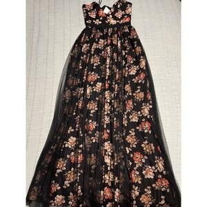 NWT Free People Dare To Dream Black Maxi Whimsigoth Fairycore Dress Size 0